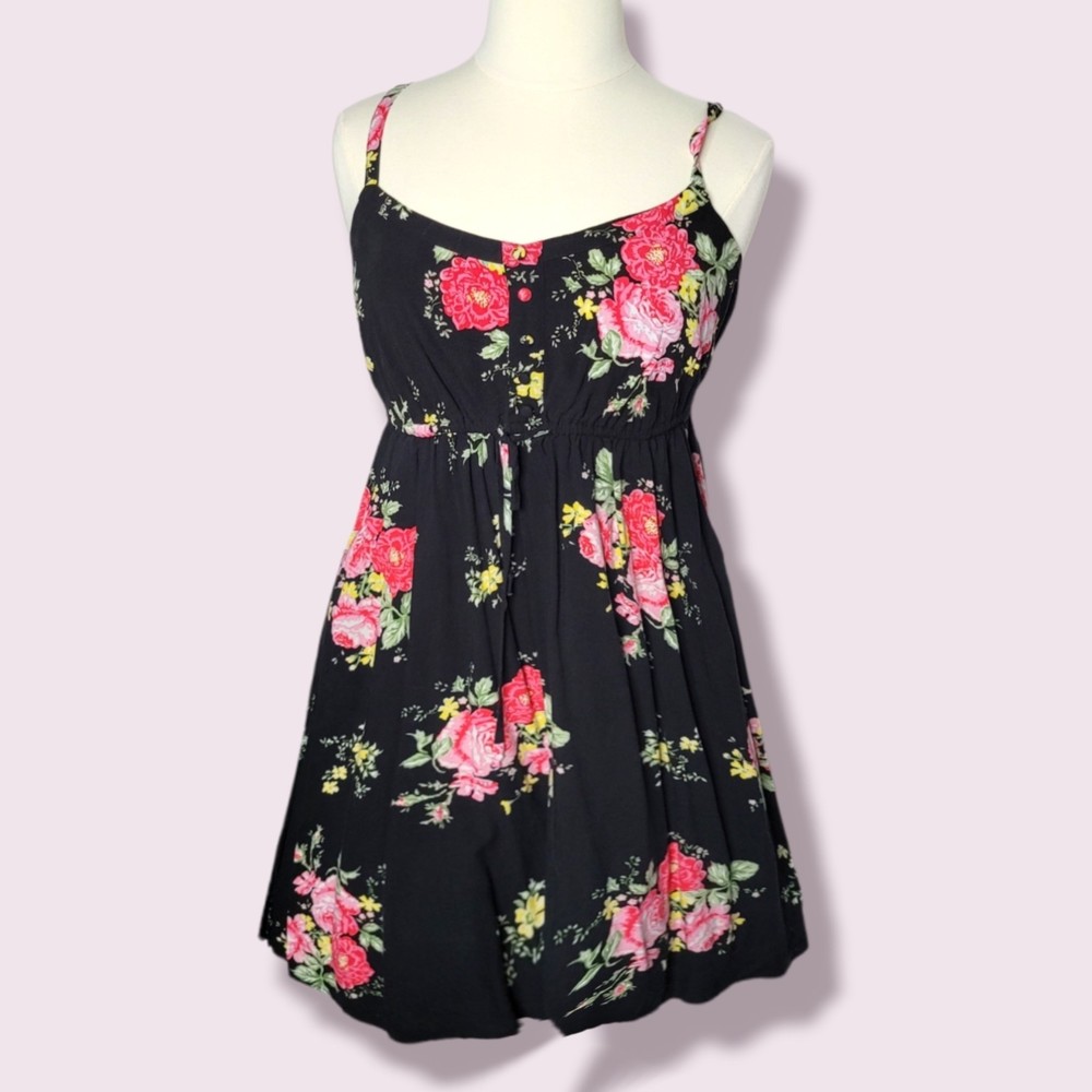 Torrid Floral Drawstring Henley Tank Sun Dress 2X